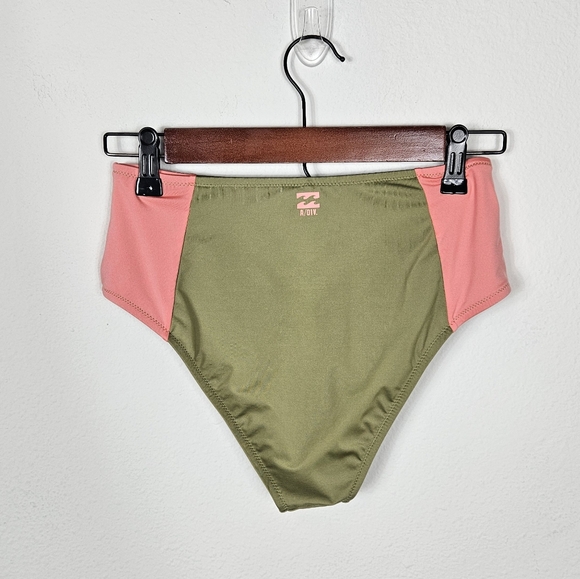Billabong Adventure Division Colorblock High Waist Bikini Bottoms Sz S GreenPink - Picture 3 of 7